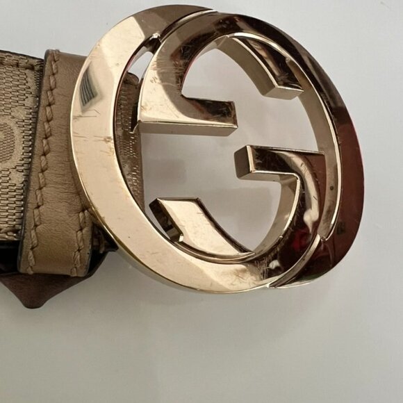 Gucci interlocking phyton belt in gold size - Picture 2 of 6